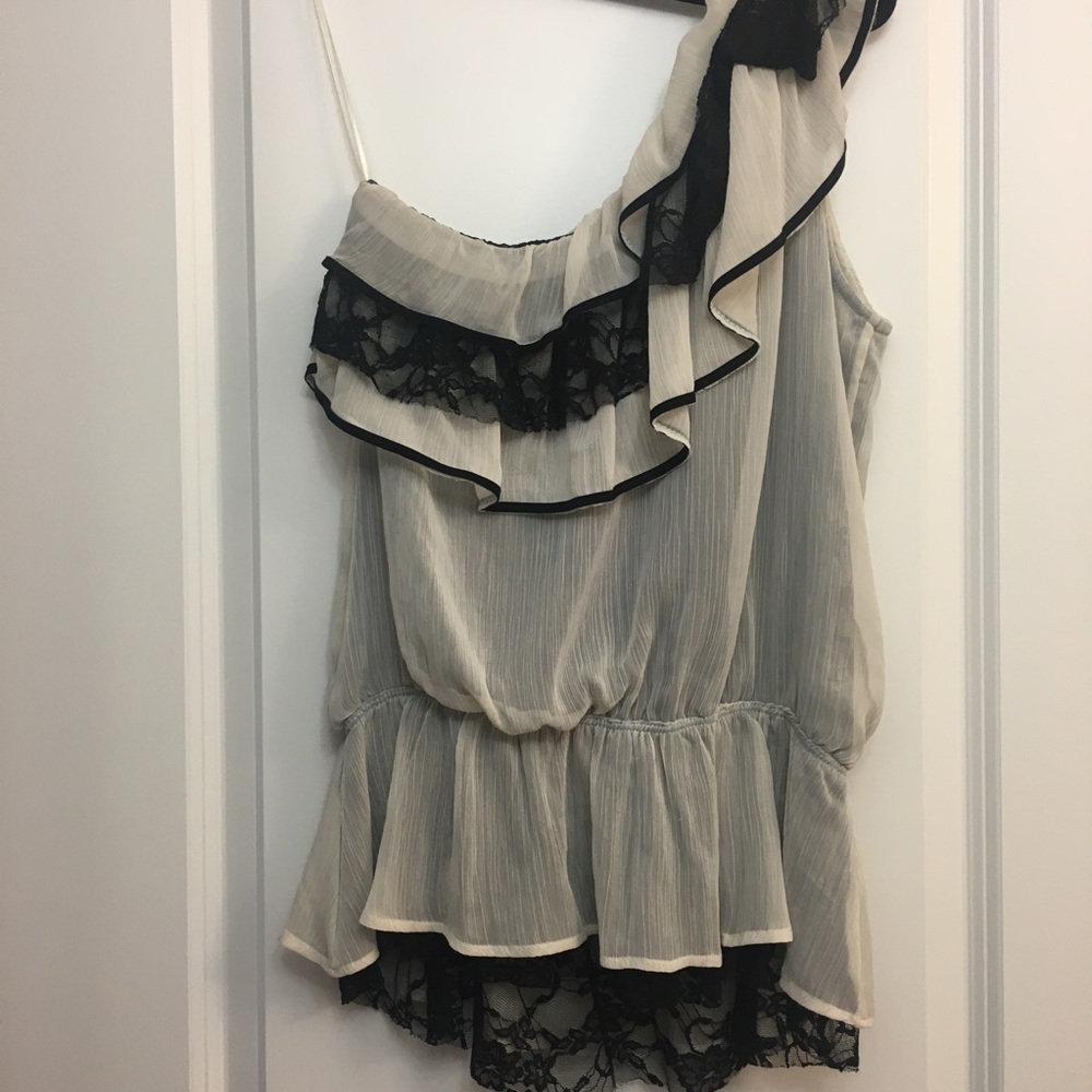 GUESS One Shoulder Ruffle Top - Picture 6 of 8